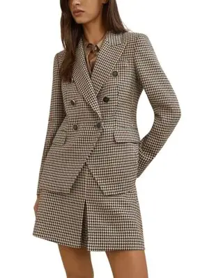Reiss Petite Hartley Double Breasted Check Jacket
