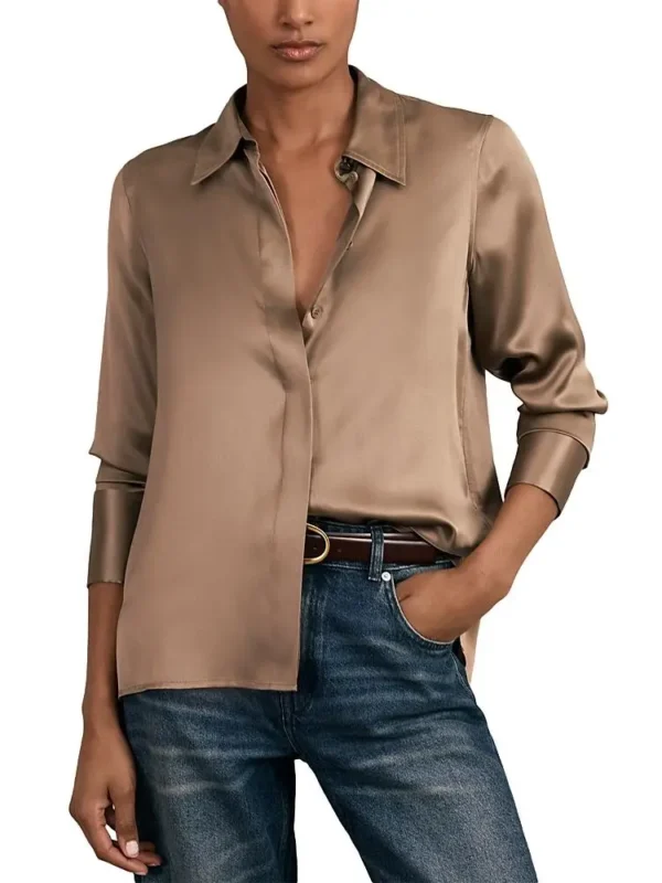 Reiss Petites Ameira Silk Satin Shirt