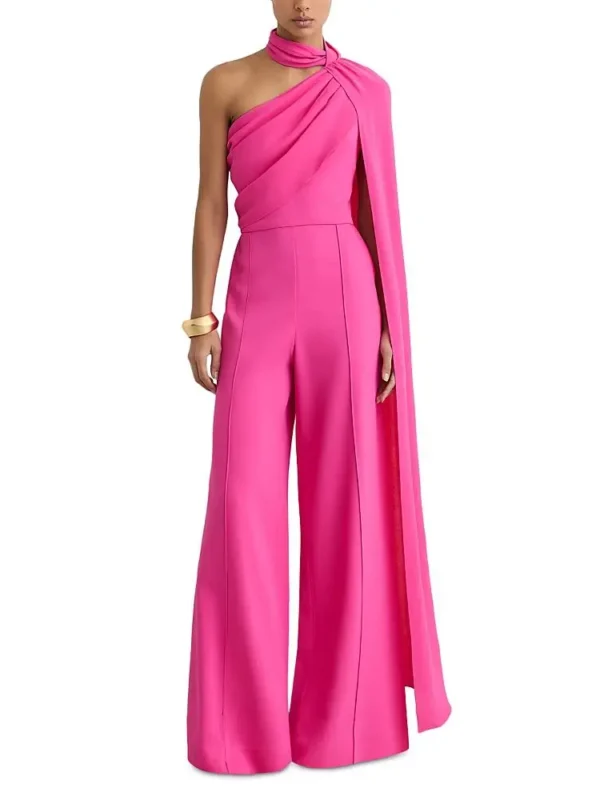 Reiss Petites Draped One Shoulder Jumpsuit