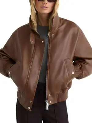 Reiss Petites Cara Leather Jacket