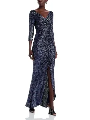Chiara Boni La Petite Robe Akinari Gathered Sequin Gown - Exclusive