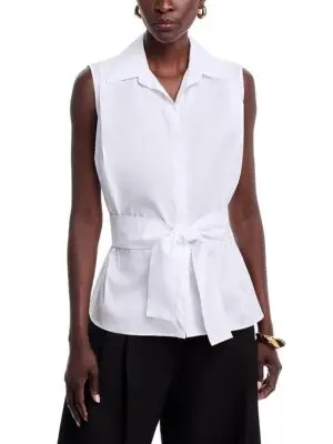 Chiara Boni La Petite Robe Erdi Tie Waist Sleeveless Blouse
