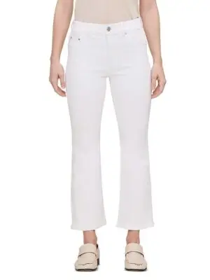 DL1961 Petite Bridget Crop Instasculpt High Rise Bootcut Jeans in White