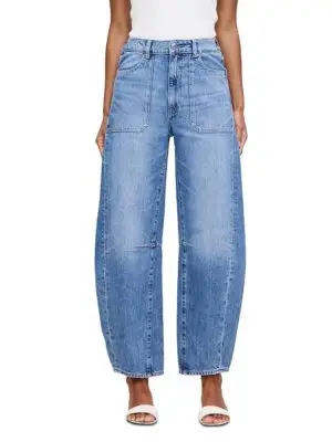 DL1961 Miro Petite High Rise Ankle Barrel Jeans in Meadow Lake
