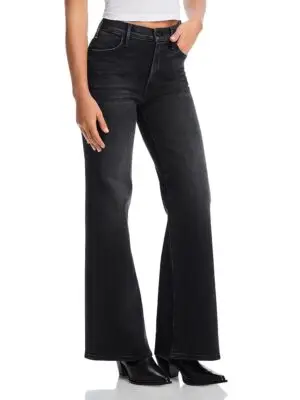 Mother Petites Lil' Hustler Roller Sneak High Rise Jeans in Not Today Satan