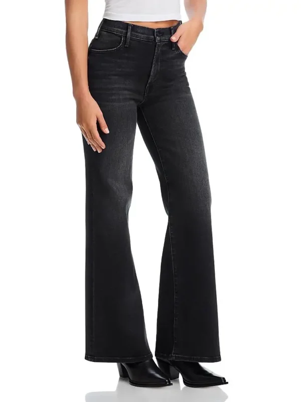 Mother Petites Lil' Hustler Roller Sneak High Rise Jeans in Not Today Satan