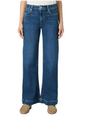 Paige Leenah High Rise Petite Wide Leg Jean in Venetian Breeze