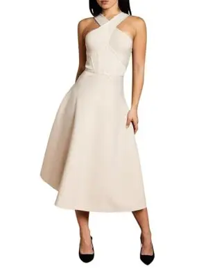 Coast Petite Bandage Cross Neck Midi Dress