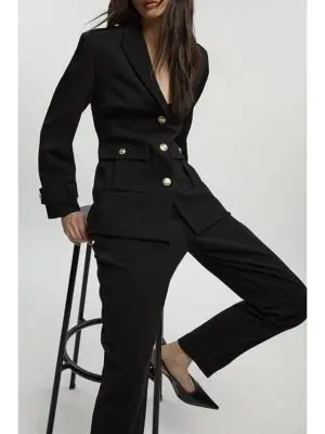Karen Millen Petite Military Single Breasted Blazer