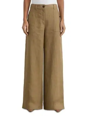 Reiss Petite Ashby Wide Leg Linen Pants