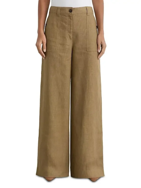 Reiss Petite Ashby Wide Leg Linen Pants