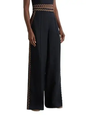 Reiss Petites Mila Linen Wave Trim Pants