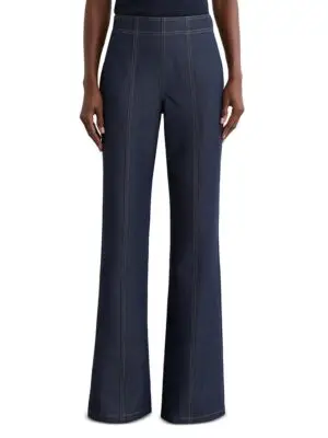 Reiss Petite Edie Flare Pants in Dark Blue