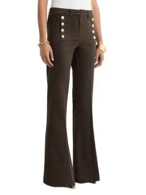 Reiss Petites Athena Flare Leg Jeans in Chocolate