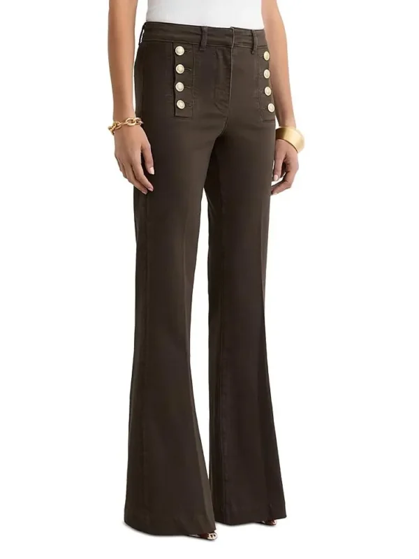 Reiss Petites Athena Flare Leg Jeans in Chocolate