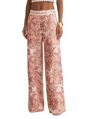 Reiss Petite Printed Wave Pants