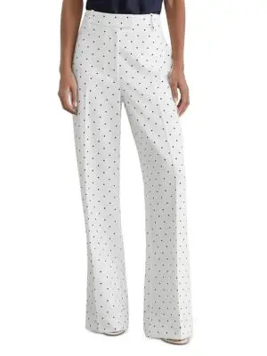 Reiss Petite Beatrix Polka Dot Wide Leg Pants