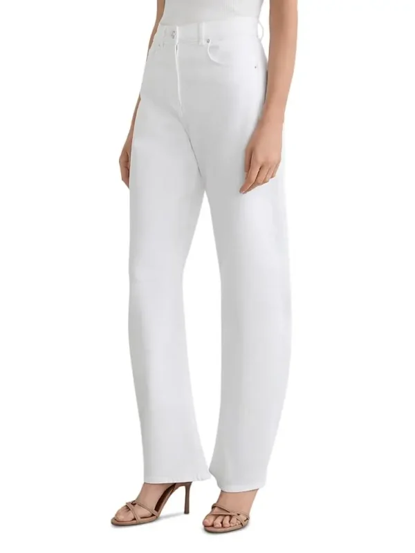 Reiss Petites Sabel Mid Rise Barrel Jeans in White