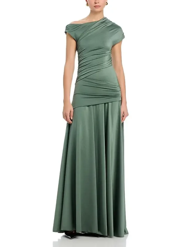 Chiara Boni La Petite Robe Becia Ruched Asymmetric Gown