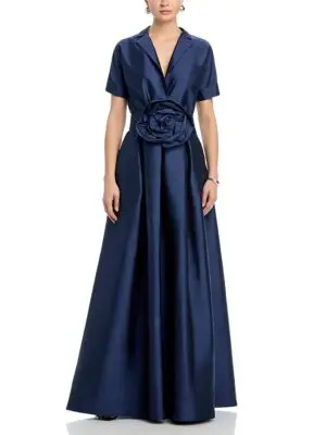 Chiara Boni La Petite Robe Stoya Taffeta Rosette Gown
