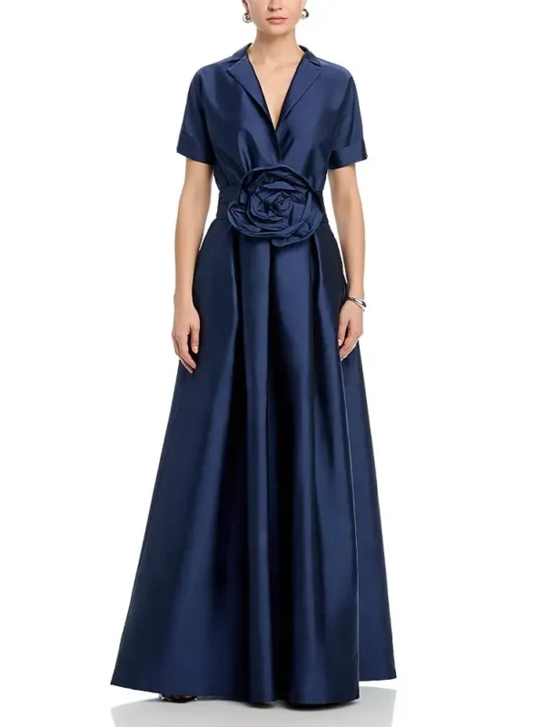 Chiara Boni La Petite Robe Stoya Taffeta Rosette Gown