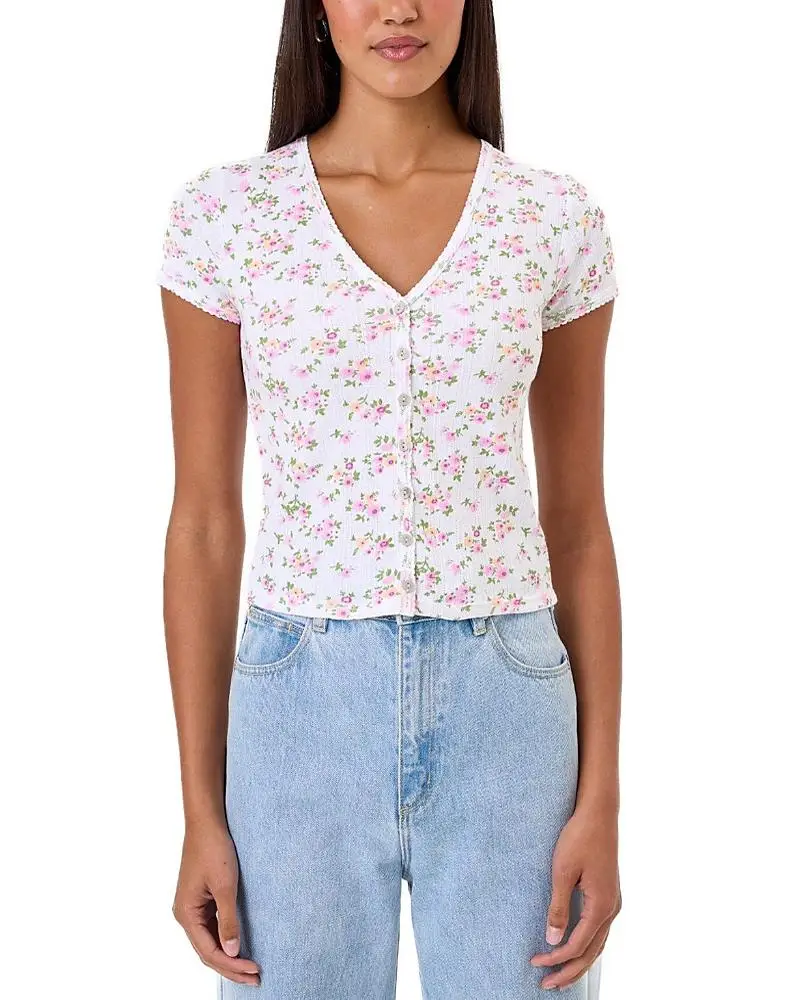 Goldie Lewinter Petite Fleur Short Sleeve Cardigan