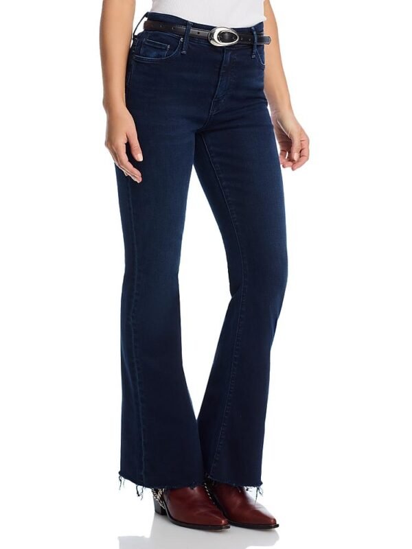 Mother Petites Lil Weekender High Rise Flared Jeans in Chip On My Shoulder