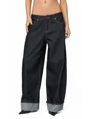 Edikted Petite Kella Low Rise Baggy Jeans