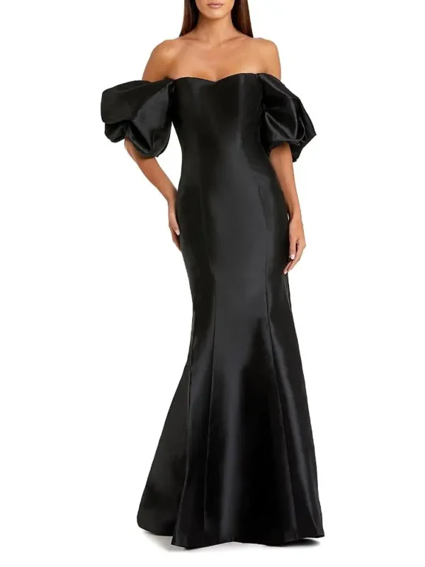 Mac Duggal Petite Sweetheart Off The Shoulder Puff Sleeve Gown