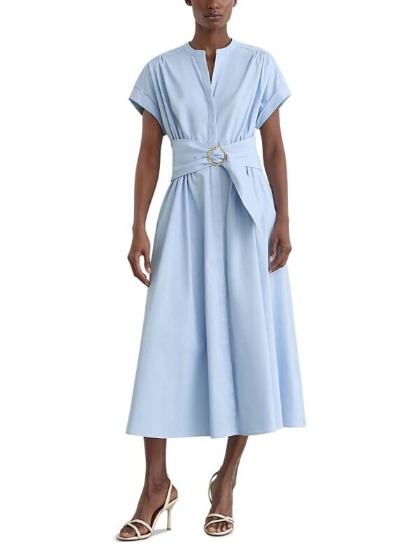 Reiss Petite Cotton Belted Dress