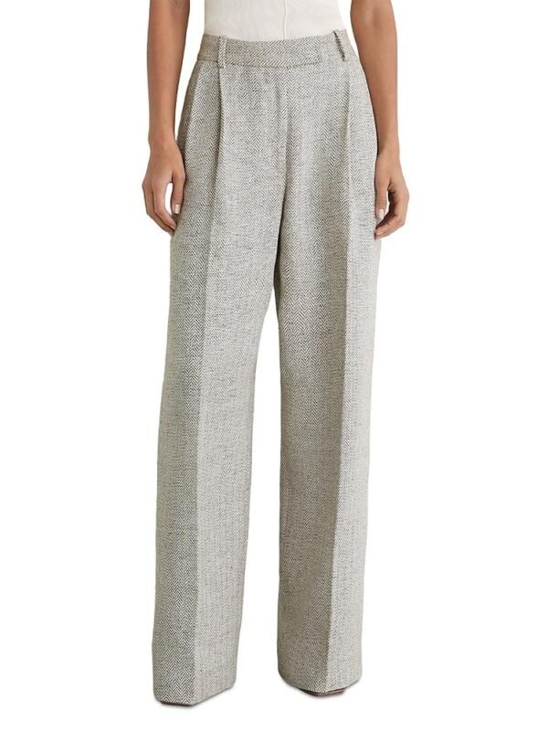 Reiss Ezra Petite Herringbone Straight Pants