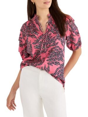 Nic+Zoe Petites Blush Of Spring Peasant Top