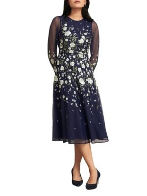 Hobbs London Petite Lois Embroidered Dress