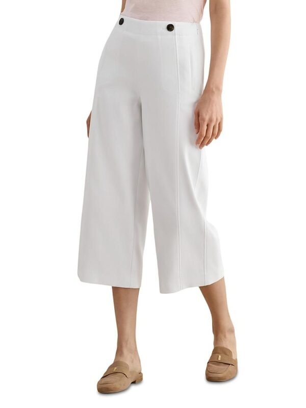Hobbs London Petite Kimmi Wide Leg Cropped Trousers