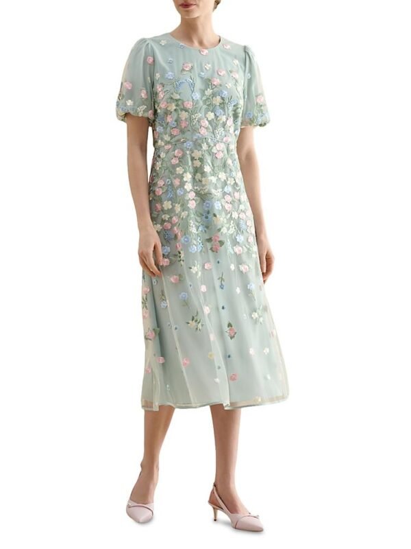 Hobbs London Petite Audra Embroidered Dress