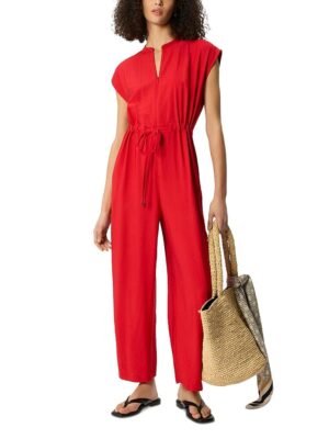 Whistles Petite Sleeveless Drawstring Jumpsuit