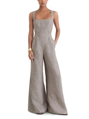 Reiss Petite Structured Linen Jumpsuit