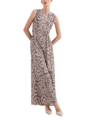 Phase Eight Petites Janine Leaf Print Jumpsuit