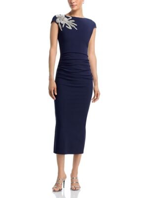 Chiara Boni La Petite Robe Hesup Embellished Cap Sleeve Dress