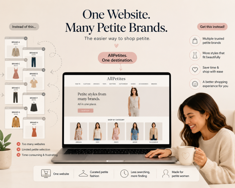 A Woman Having Success Shopping at AllPetites Simplifying her Shopping Experience for Petite Women