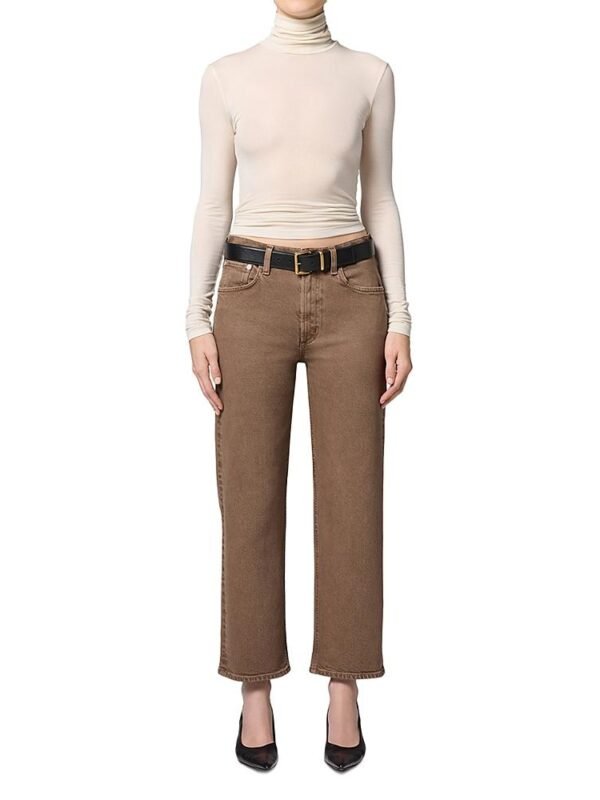 Citizens of Humanity Petites Palma High Rise Straight Jeans in Cocoa