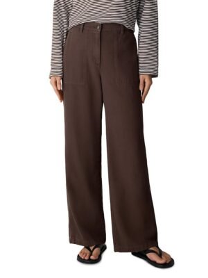 Eileen Fisher Petites High Rise Wide Leg Pants