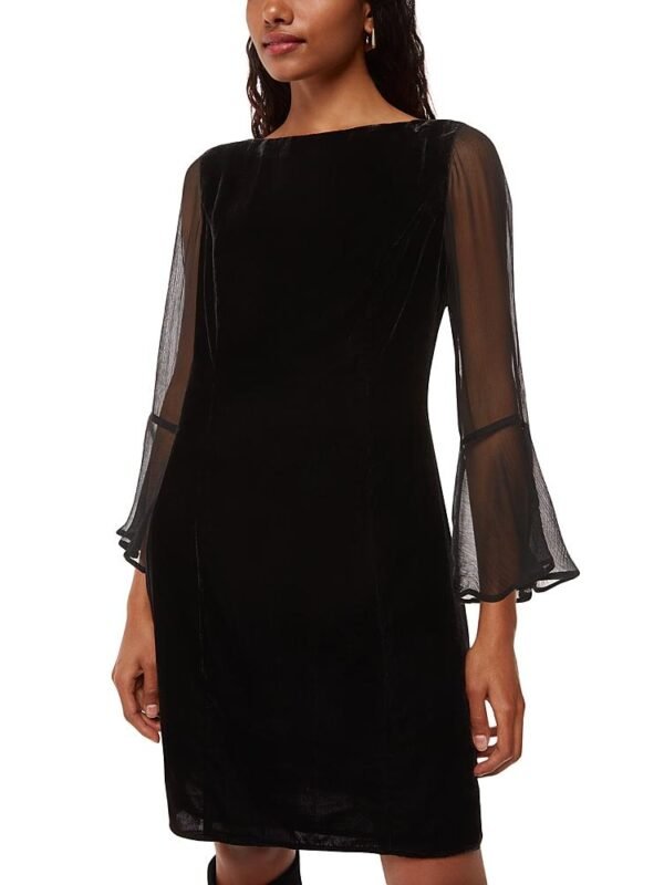 Whistles Petites Myla Velvet Mini Dress