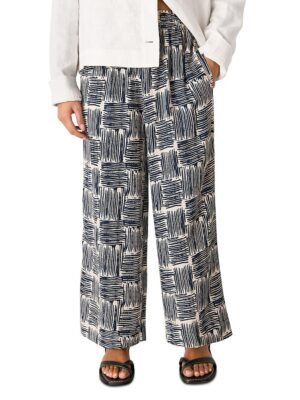 Whistles Petites Hatch Squares Cropped Pants