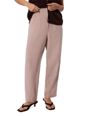 Whistles Petite Linen Barrel Leg Trousers