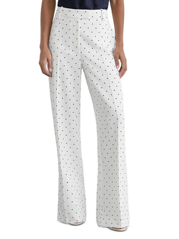 Reiss Petite Beatrix Polka Dot Wide Leg Pants