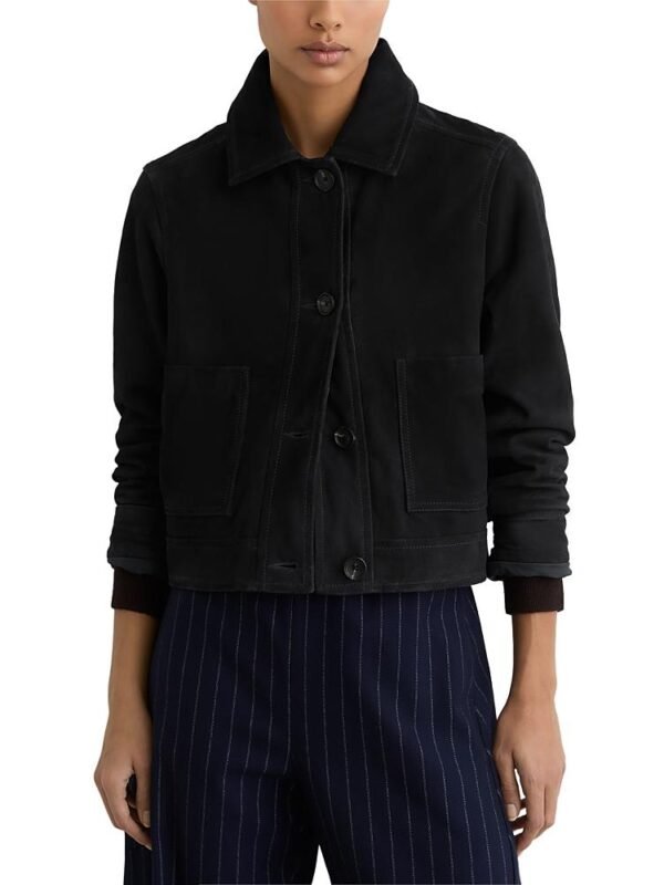 Reiss Petites Sonny Suede Trucker Jacket