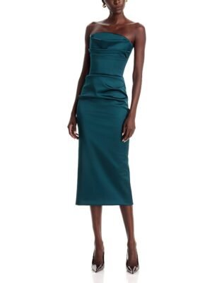 Chiara Boni La Petite Robe Voca Strapless Satin Dress