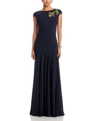 Chiara Boni La Petite Robe Isolda Rc Long Cap Sleeve Gown