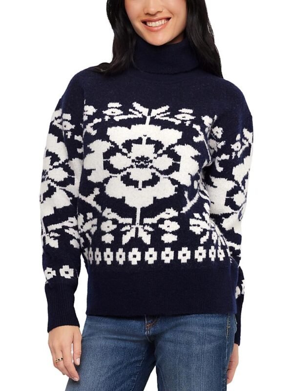 Karen Kane Petite Jacquard Turtleneck Sweater